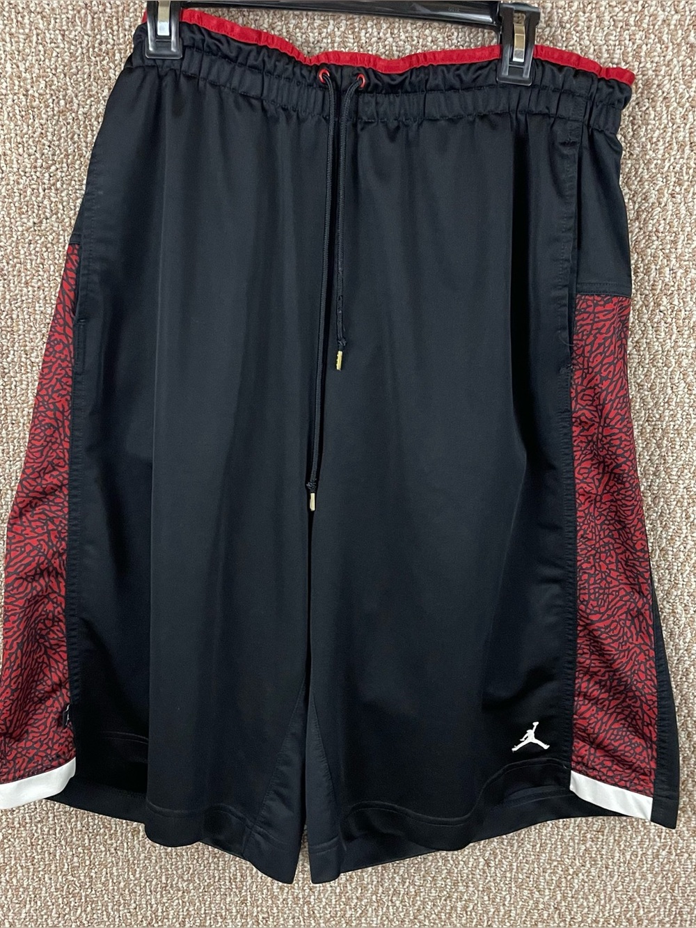VTG Jordan Jumpman Basketball Shorts Mens XXL Black Red Elephant Cement Retro Ws